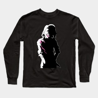 Woman With Knife Nightmare Fuel Series for Horror Fans Long Sleeve T-Shirt